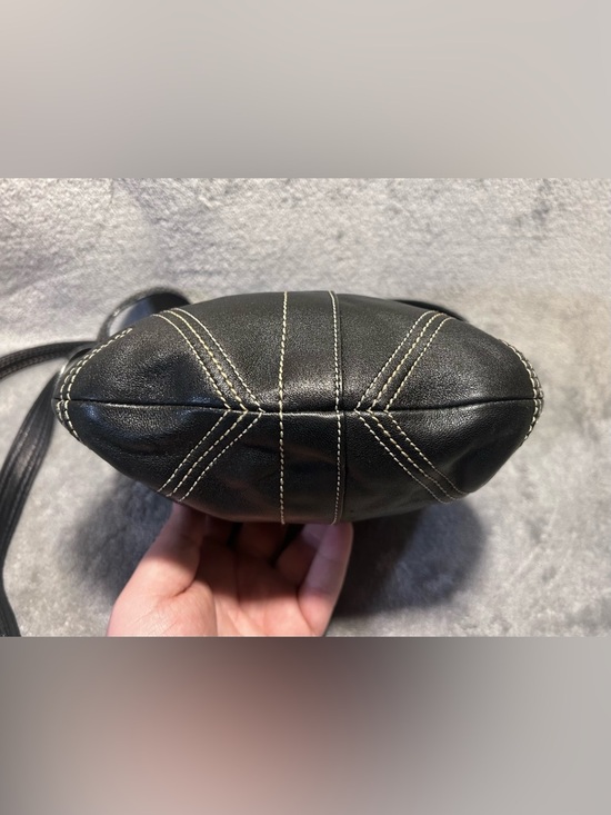 Coach Soho Black Leather Tassel Crossbody Hobo - Picture 8 of 11